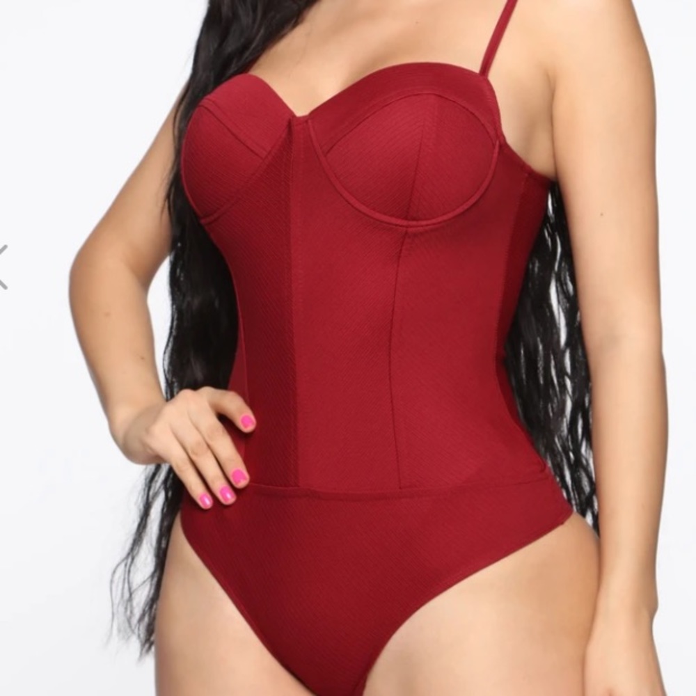 Red Fashion Nova Bodysuit
